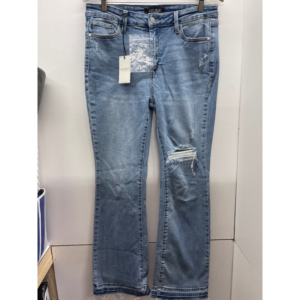 Judy Blue Los Angeles Bootcut Distressed Light Wash Jeans Size 13/31 NWT